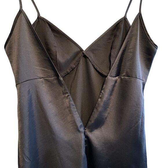Forever 21 Black Satin Slip Dress Size M Coquette Whimsigoth Party Cocktail - Picture 8 of 10